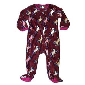 NWT Leveret Baby Girls 2 Years Footed Fleece Unicorn Pajama Sleeper 1 Piece Soft